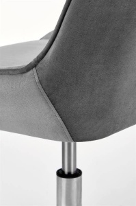 SCAUN DE BIROU RICO, GRI/CROM, TAPITERIE DIN CATIFEA SI PICIOARE DIN METAL, STIL MODERN - Img 5