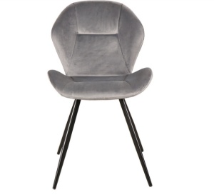 SCAUN DE DINING GINGER VELVET 14, GRI/NEGRU, CU TAPITERIE DIN CATIFEA/METAL, STIL MODERN, SIGNAL - Img 2