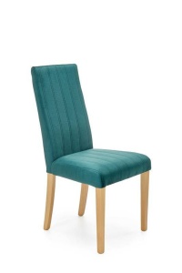 SCAUN DINING DIEGO 3, VERDE MONOLITH 37/STEJAR, CU TAPITERIE DIN CATIFEA SI PICIOARE DIN LEMN MASIV, STIL CLASIC - Img 1