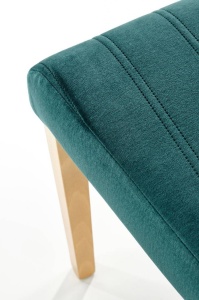 SCAUN DINING DIEGO 3, VERDE MONOLITH 37/STEJAR, CU TAPITERIE DIN CATIFEA SI PICIOARE DIN LEMN MASIV, STIL CLASIC - Img 8