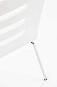 SCAUN DINING K155, ALB/CROM, PLACAT INDOIT SI PICIOARE DIN METAL, STIL MODERN - Img 8