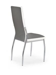 SCAUN DINING K210, GRI/ALB/CROM, CU TAPITERIE DIN PIELE ECOLOGICA SI PICIOARE DIN METAL, STIL MODERN - Img 2