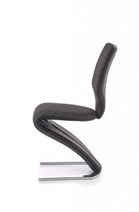 SCAUN DINING K307, GRI/NEGRU/CROM, CU TAPITERIE DIN STOFA, PIELE ECOLOGICA SI PICIOARE DIN METAL, STIL MODERN - Img 2