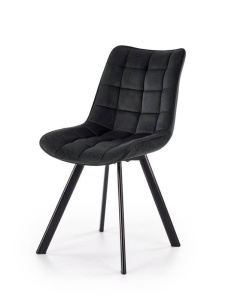 SCAUN DINING K332, NEGRU/NEGRU, CU TAPITERIE DIN CATIFEA SI PICIOARE DIN METAL, STIL MODERN - Img 1