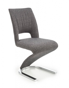 SCAUN DINING K441, GRI/NEGRU/CROM, CU TAPITERIE DIN STOFA, PIELE ECOLOGICA SI PICIOARE DIN METAL, STIL MODERN, HALMAR - Img 1