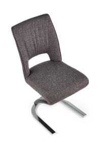 SCAUN DINING K441, GRI/NEGRU/CROM, CU TAPITERIE DIN STOFA, PIELE ECOLOGICA SI PICIOARE DIN METAL, STIL MODERN, HALMAR - Img 6