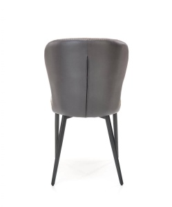 SCAUN DINING K466 GRI INCHIS/NEGRU, CU TAPITERIE DIN TEXTIL, PIELE ECOLOGICA SI METAL, STIL MODERN, HALMAR - Img 3