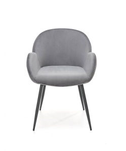 SCAUN DINING K480, GRI/NEGRU, TAPITERIE DIN CATIFEA SI PICIOARE DIN METAL , STIL MODERN - Img 4