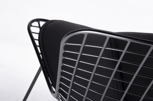 SCAUN NET SOFT, CONFECTIONAT DIN METAL NEGRU, CU PERNA TAPITATA CU PIELE ECOLOGICA, STIL MODERN - Img 4