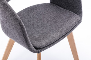 SET 2 SCAUNE NATURAL/GRI NORDIC STAR 38503 - DESIGN SCANDINAV - Img 2