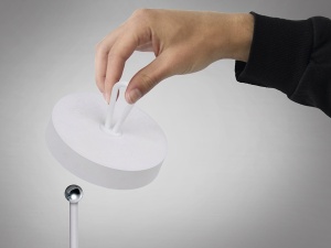 VEIOZA GONG, 35 CM, ALB/OPAL, DIN METAL SI ABS, STIL MODERN - Img 5
