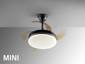 VENTILATOR VENTO MINI, CU TELECOMANDA, 35/45 CM, NEGRU MAT/BRONZ/OPAL, DIN METAL SI ACRIL, STIL MODERN - Img 5