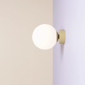 APLICA BALL S, 14 CM, FISTIC, DIN STICLA SI METAL, STIL MODERN - Img 1