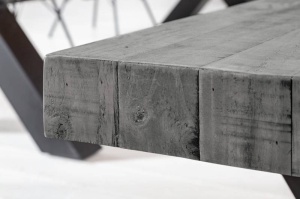 BANCA, THOR 200CM, COD 40445, METAL SI LEMN PIN GRI, DESIGN INDUSTRIAL - Img 5