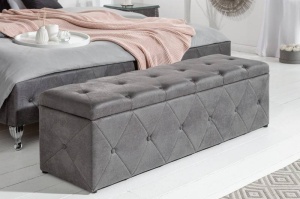 BANCHETA 140CM, EXTRAVAGANCIA GRI ANTICHIZAT, COD 40137, STIL MODERN - Img 1