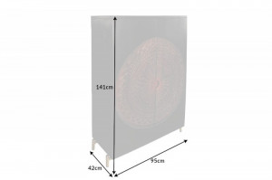 BUFET 140CM, MANDALA, DIN LEMN MASIV MANGO NEGRU/CUPRU, COD 41106 - Img 8