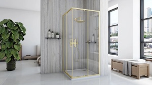 CABINA DE DUS REA CITY, CULISANTA, 80x80 CM, AURIU PERIAT, DIN STICLA, CALITATE SUPERIOARA - Img 3