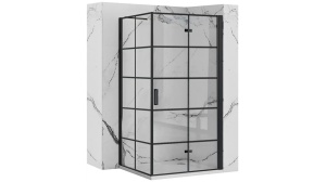 CABINA DE DUS REA MOLIER, PLIABILA, 90x90 CM, NEGRU, DIN STICLA, CALITATE SUPERIOARA - Img 1