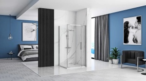 CABINA DE DUS REA RAPID SWING, 100x100CM, CROM, DIN STICLA, CALITATE SUPERIOARA - Img 2