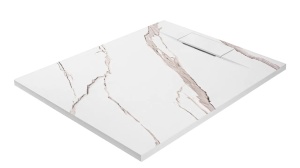 CADITA DE DUS REA BAZALT CARRARA, 90x120 CM, EFECT DE MARMURA ALBA, DIN COMPOZIT, CALITATE SUPERIOARA - Img 5