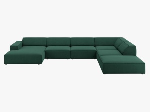 COLTAR JODIE, DREAPTA, 7 LOCURI, 364 CM, DIVERSE CULORI SI MATERIALE, DESIGN DEOSEBIT - Img 13