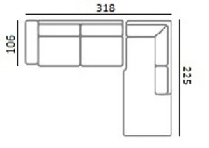 COLTAR LUND CU 3 LOCURI + SEZLONG PE DREAPTA, FUSION CREM 02, S52303AL+OTMR.E371, CONFECTIONAT DIN LEMN, ARCURI, METAL SI 100% POLIESTER, RICHMOND INTERIOR - Img 3