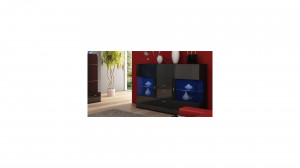 COMODA NEAGRA CU LED SI TELECOMANDA JENA - DESIGN MODERN - Img 2
