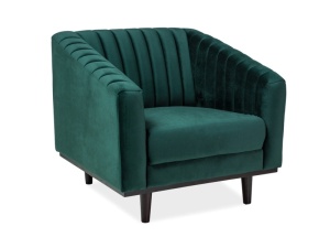 FOTOLIU CONFORTABIL ASPREY 1, VERDE BLUVEL 78/WENGE, TAPITERIE DIN CATIFEA SI PICIOARE DIN LEMN - Img 6