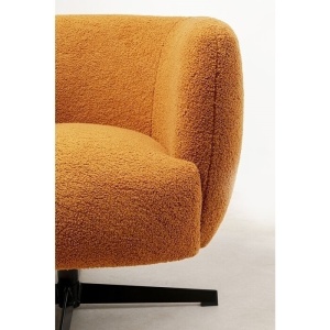 FOTOLIU PIVOTANT, PEONY GALBEN MIERE/NEGRU, TAPITAT CU TEXTIL BOUCLE, STIL MODERN - Img 4