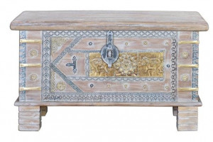 LADA PENTRU DEPOZITARE/CUFAR 6643, MULTICOLOR, LEMN DE MANGO SI DETALII DIN BRONZ, STIL VINTAGE G&C - Img 1