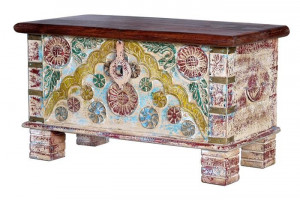 LADA PENTRU DEPOZITARE/CUFAR 6645, MULTICOLOR, LEMN DE MANGO SI DETALII DIN BRONZ, STIL VINTAGE G&C - Img 3