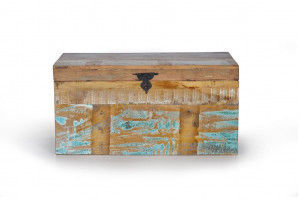 LADA PENTRU DEPOZITARE/CUFAR RIVER 85CM, MARO/MULTICOLOR, LEMN RECICLAT, STIL VINTAGE G&C - Img 3