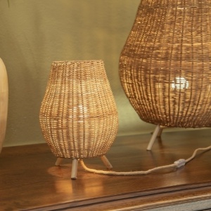LAMPA DE MASA SAONA 30, INDOOR, CONFECTIONATA DIN FIBRE NATURALE - Img 1