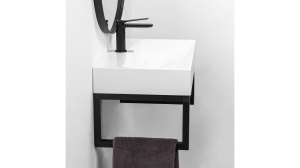 LAVOAR REA GOYA CU SUPORT, ALB, 60 CM, DIN CONGLOMERAT, CALITATE SUPERIOARA - Img 3