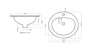 LAVOAR REA INCASTRAT MAGARI, 50 CM, ALB, DIN CERAMICA, CALITATE SUPERIOARA - Img 5