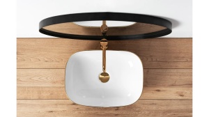 LAVOAR REA JENNY, 46,5 CM, ALB/AURIU, DIN CERAMICA, CALITATE SUPERIOARA - Img 4