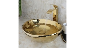 LAVOAR REA SOFIA, AURIU, 41 CM, DIN CERAMICA, CALITATE SUPERIOARA - Img 4