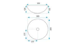 LAVOAR REA STELLA, ALB/AURIU, 35,5 CM, DIN CERAMICA, CALITATE SUPERIOARA - Img 6