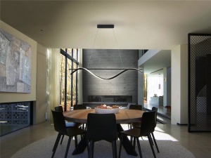 LUSTRA/PLAFONIERA BOA, 150 CM, NEGRU MAT/OPAL, DIN METAL, ALUMINIU SI SILICON, STIL MODERN - Img 2