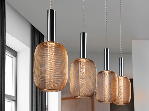 LUSTRA/PLAFONIERA MICRON, 88 CM, CROM/AURIU, DIN METAL SI ACRIL, STIL MODERN - Img 2