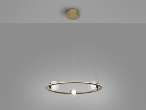 LUSTRA/PLAFONIERA TIRSA, 60CM, BRONZ/OPAL/TRANSPARENT, DIN METAL, STICLA SI SILICON, STIL MODERN - Img 3