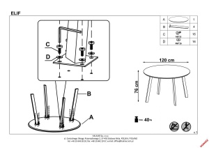 MASA DINING ELIF ALBA DIN OTEL INOXIDABIL SI MDF DESIGN SCANDINAV HALMAR - Img 3