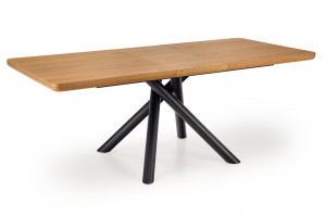 MASA DINING EXTENSIBILA DERRICK, STEJAR/NEGRU, 160/200 CM, BLAT DIN MDF SI PICIOARE DIN METAL, STIL MODERN, HALMAR - Img 6