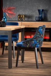 MASA DINING EXTENSIBILA TIAGO, STEJAR CRAFT/NEGRU, 90/125 CM, BLAT DIN PAL SI PICIOARE DIN MDF, STIL VINTAGE - Img 2