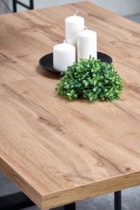 MASA DINING EXTENSIBILA VENOM, STEJAR WOTAN/NEGRU, 135/185 CM, BLAT DIN MDF LAMINAT SI PICIOARE DIN METAL, STIL VINTAGE - Img 4
