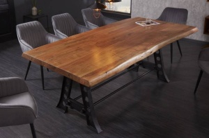 MASA DINING, MAMMUT INDUSTRIAL 220CM, COD 40651, DIN LEMN MASIV, DESIGN INDUSTRIAL - Img 7