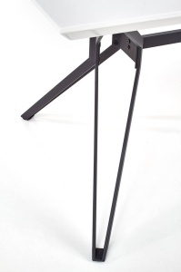 MASA DINING PASCAL, ALB/NEGRU, 160 CM, BLAT DIN MDF LACUIT SI PICIOARE DIN METAL, STIL MODERN - Img 5