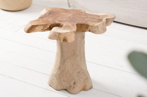 MASUTA DE CAFEA ROOT 38237 DIN LEMN MASIV DE TEC DESIGN RUSTIC - Img 2