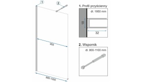 PARAVAN DE DUS REA AERO OMBRE, 100CM, NEGRU/NEGRU, DIN STICLA, CALITATE SUPERIOARA - Img 6