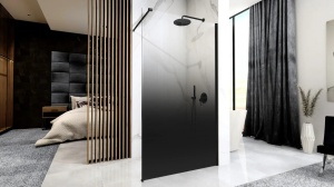 PARAVAN DE DUS REA AERO OMBRE, 120CM, NEGRU/NEGRU, DIN STICLA, CALITATE SUPERIOARA - Img 7